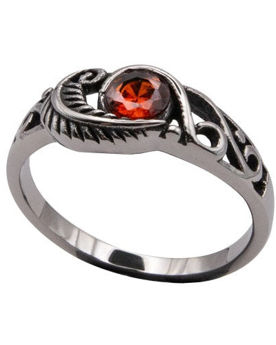LEAVE RED STEEL RING