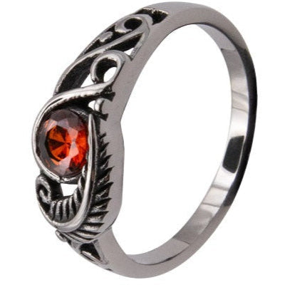 LEAVE RED STEEL RING