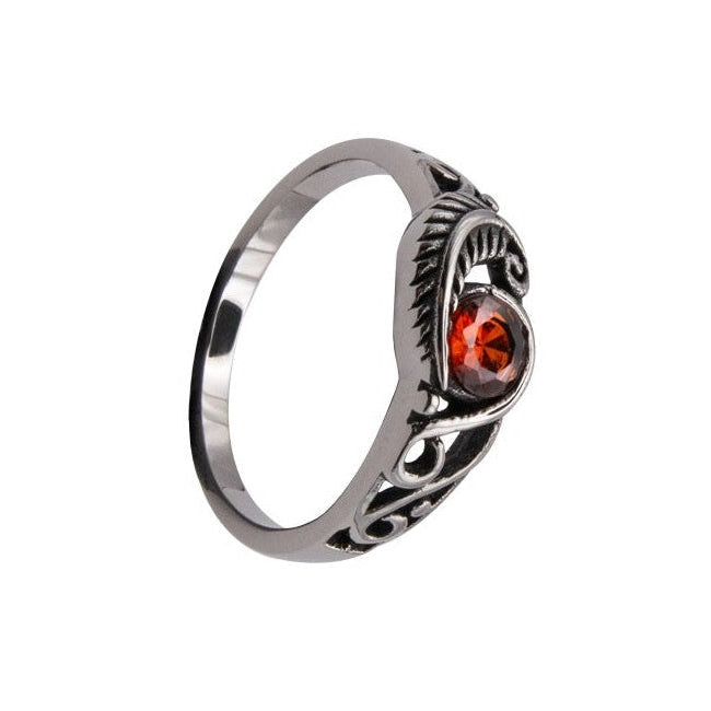 LEAVE RED STEEL RING
