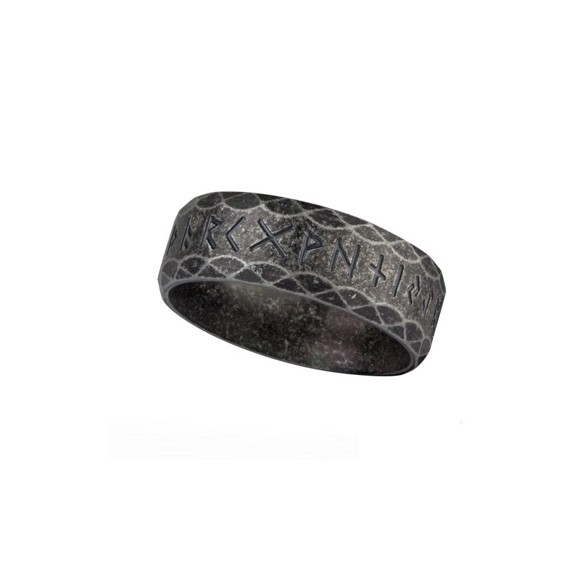 The ring has 24 rune series of the Elder Futhark, Width: 8 mm,&nbsp;Material: stainless steel.