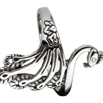 PEACOCK STAINLESS STEEL RING