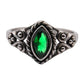 Green Navette Steel Ring