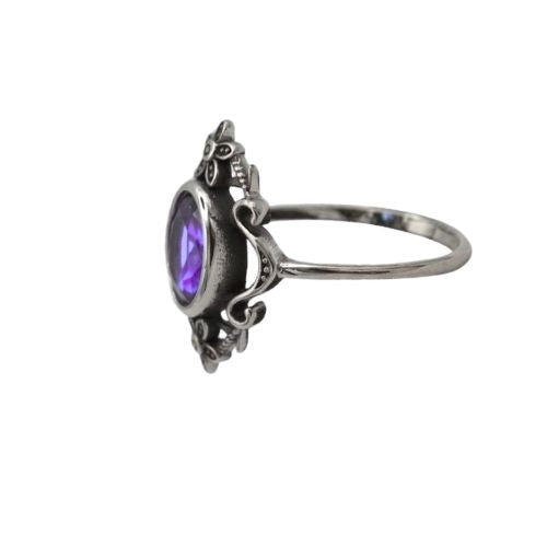 Flowers Stainless Steel Ring with Zirconia - Floral Ornament 4 Colours