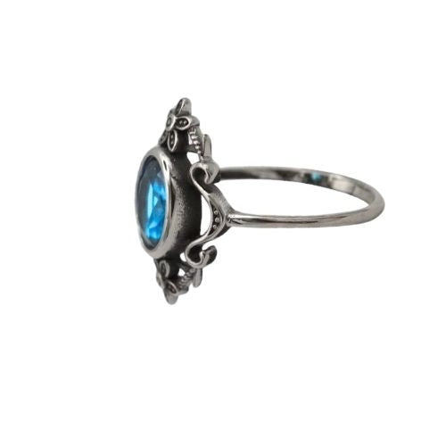 Flowers Stainless Steel Ring with Zirconia - Floral Ornament 4 Colours