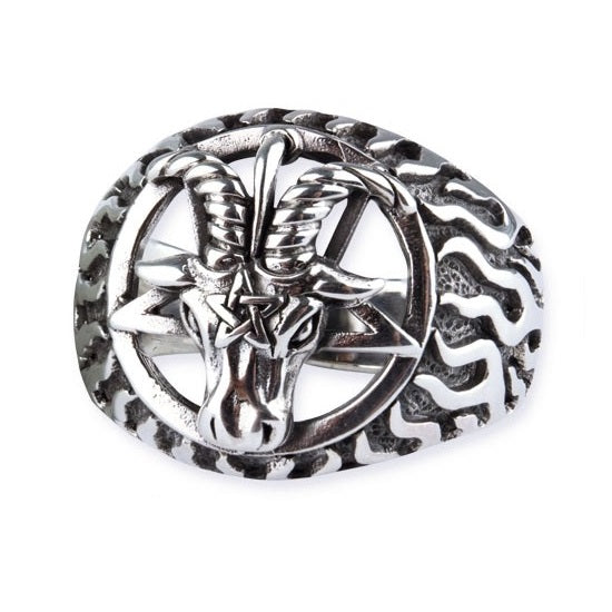 RAM SKULL STEEL RING