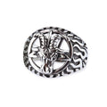 Stainless steel Ram Skull ring Height: approx. 1.9 cm, Material: stainless steel.