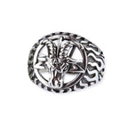 Stainless steel Ram Skull ring Height: approx. 1.9 cm, Material: stainless steel.