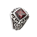 RED SQUARE STEEL RING