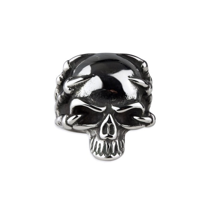 Stainless steel ring skull, Height: approx. 2.8 cm, Material: stainless steel.