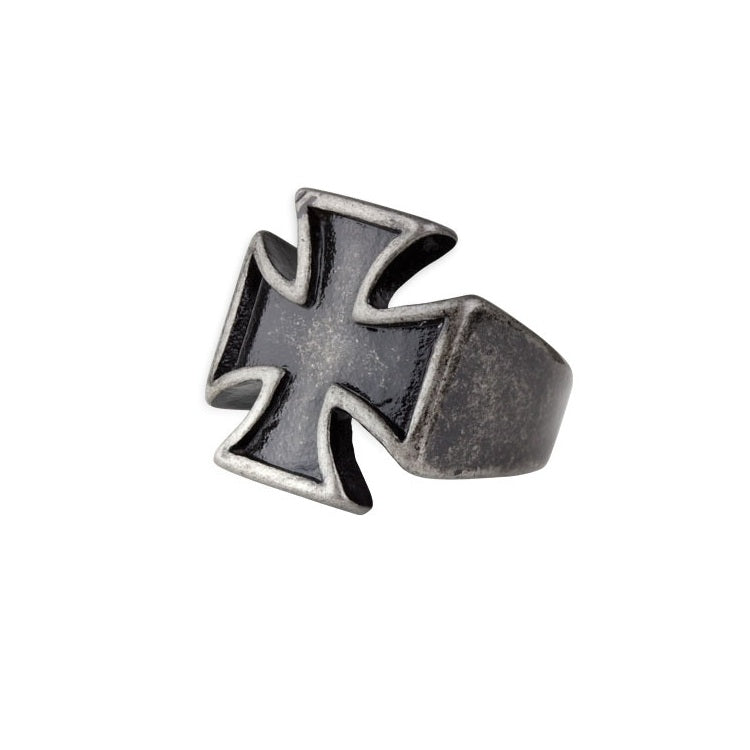Stainless steel Iron cross ring Height: approx. 2.3 cm, Material: stainless steel.