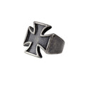 Stainless steel Iron cross ring Height: approx. 2.3 cm, Material: stainless steel.
