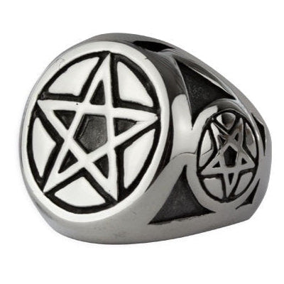STAINLESS STEEL PENTAGRAM RING