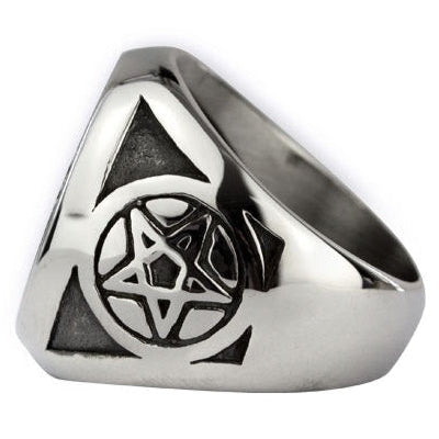 STAINLESS STEEL PENTAGRAM RING