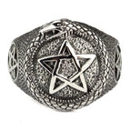 RING PENTAGRAM WITH SNAKE