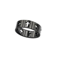 Crosses Black — Cut-Out Cross Gothic Ring in Coated Stainless Steel