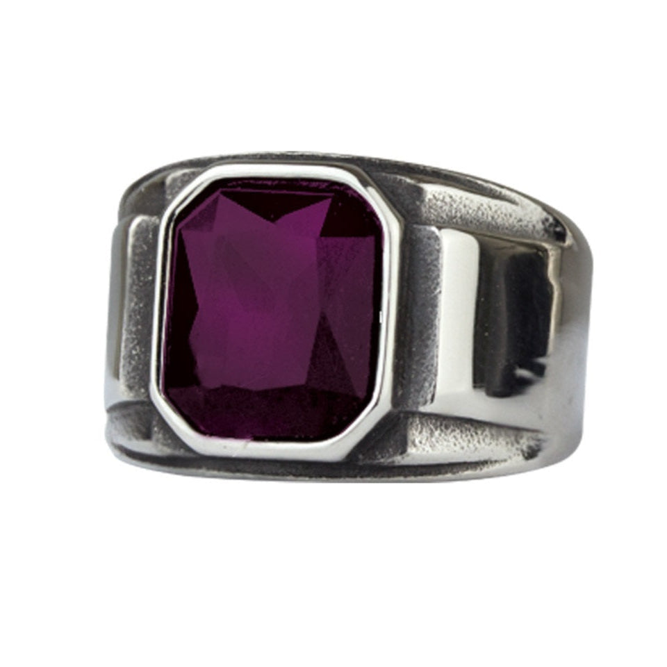 SIMPLE PURPLE STEEL RING