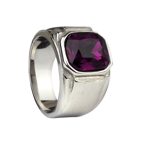 SIMPLE PURPLE STEEL RING