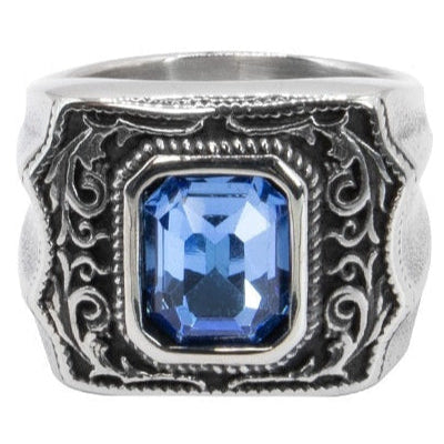 VICTORIAN BLUE STEEL RING