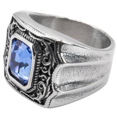 VICTORIAN BLUE STEEL RING