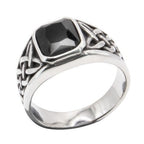 Celtic Black Steel Ring