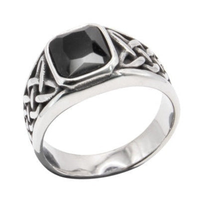 Celtic Black Steel Ring
