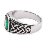 Celtic Green Steel Ring