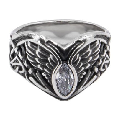 WHITE WING STEEL RING