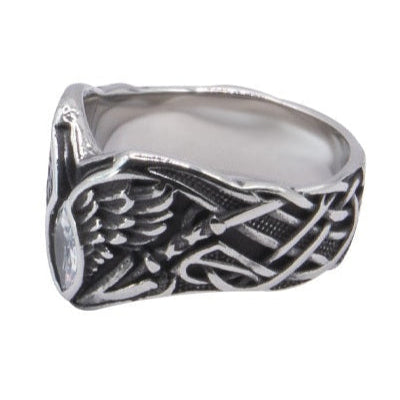 WHITE WING STEEL RING