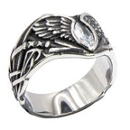 WHITE WING STEEL RING