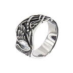 WHITE WING STEEL RING