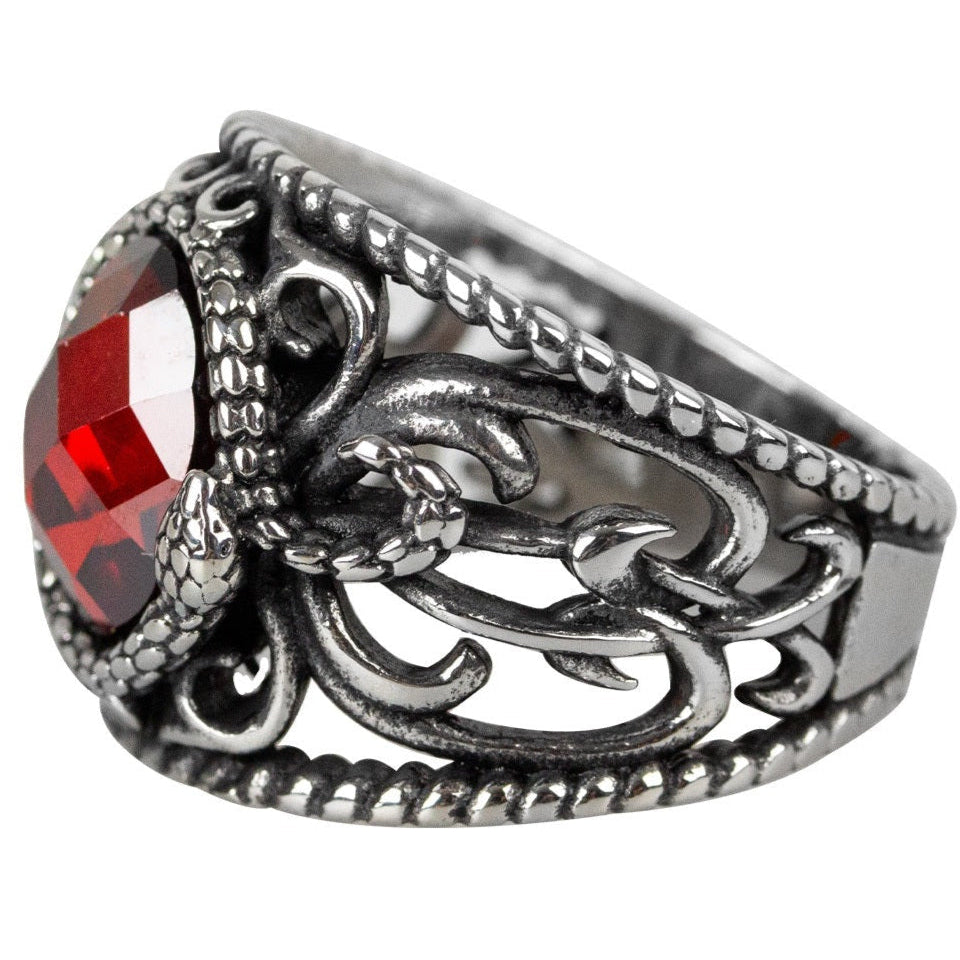 RED SNAKE STEEL RING