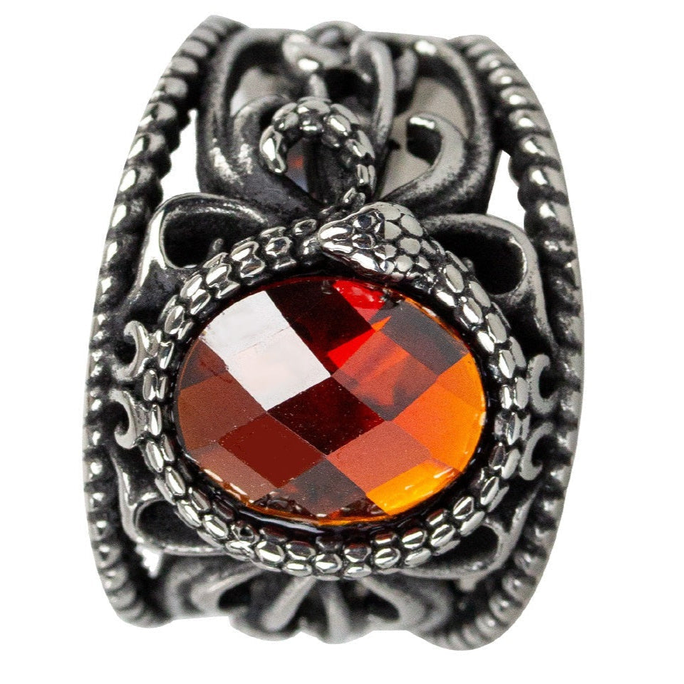 RED SNAKE STEEL RING