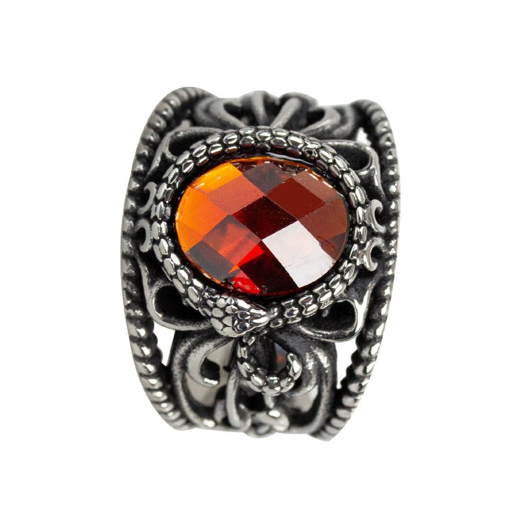 RED SNAKE STEEL RING
