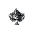 Ring Ace of Spades, Height: approx. 2.4 cm, Material: stainless steel.