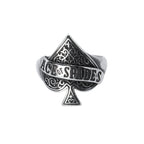 Ring Ace of Spades, Height: approx. 2.4 cm, Material: stainless steel.