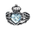 STEEL RING ICE BLUE CLADDAGH