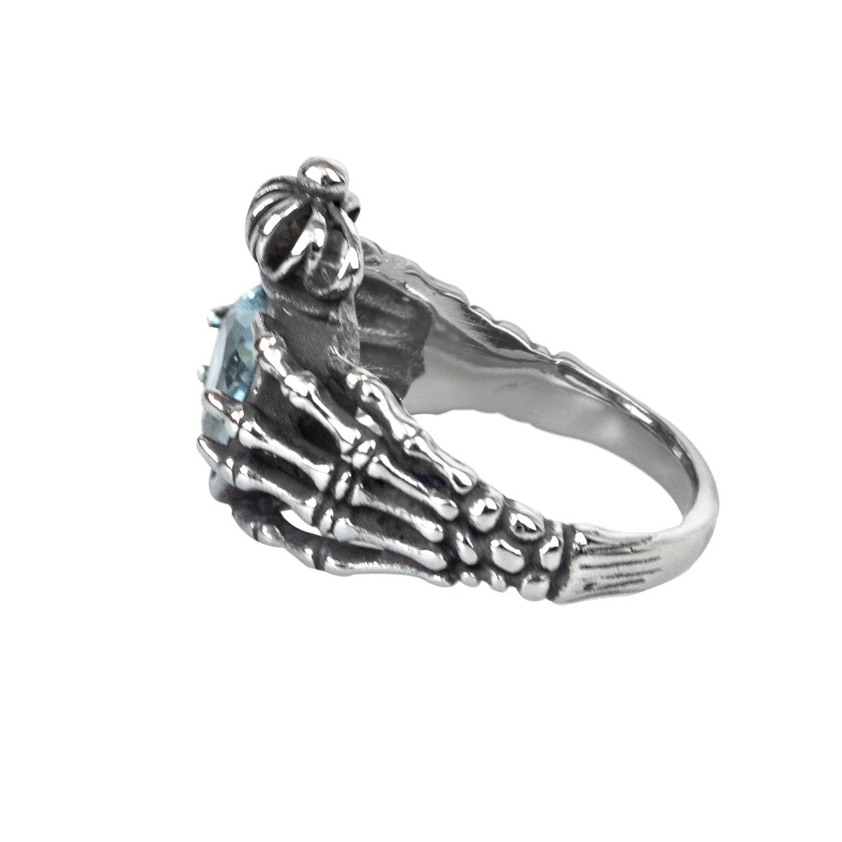 Steel ring Ice Blue Claddagh β BlackHut Clothing