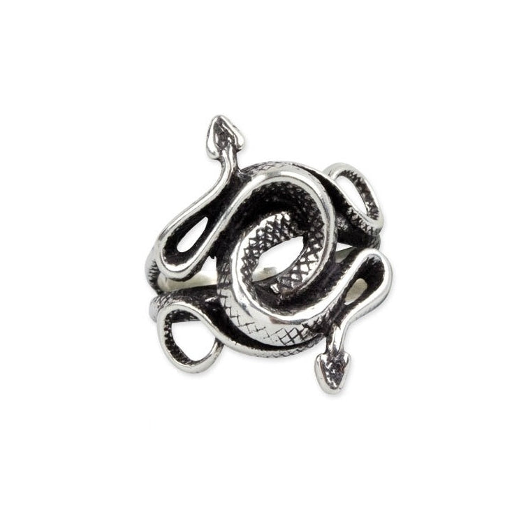 Stainless steel ring Double snake Width: approx. 2.6 cm, Material: stainless steel.