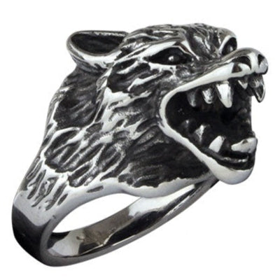 STAINLESS STEEL RING WOLF