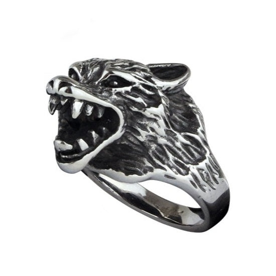STAINLESS STEEL RING WOLF