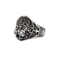 Lion ring Height: approx. 1.9 cm, Material: stainless steel.