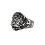 Lion ring Height: approx. 1.9 cm, Material: stainless steel.