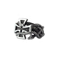 Ring Iron Cross with Snake Height: approx. 1.6 cm, Material: stainless steel.