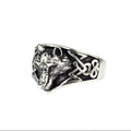 Stainless steel ring Wolf Width: approx. 1.6 cm, Material: stainless steel.