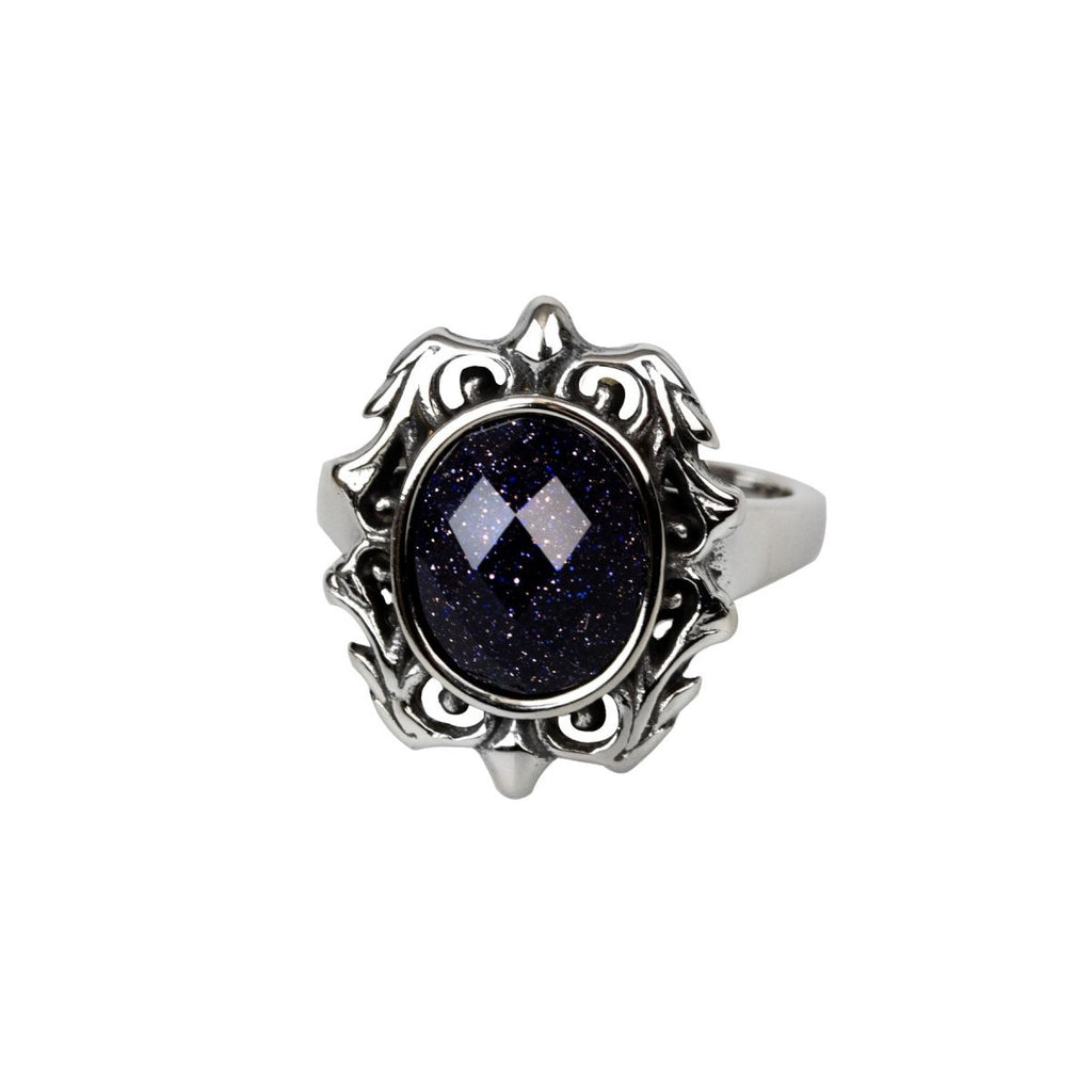 Discover the beauty of the universe with our Blue Stone Ring Galaxy. Made with stainless steel and a dark blue stone with silver flecks, this ring is a unique piece that will add a touch of celestial charm to your style.