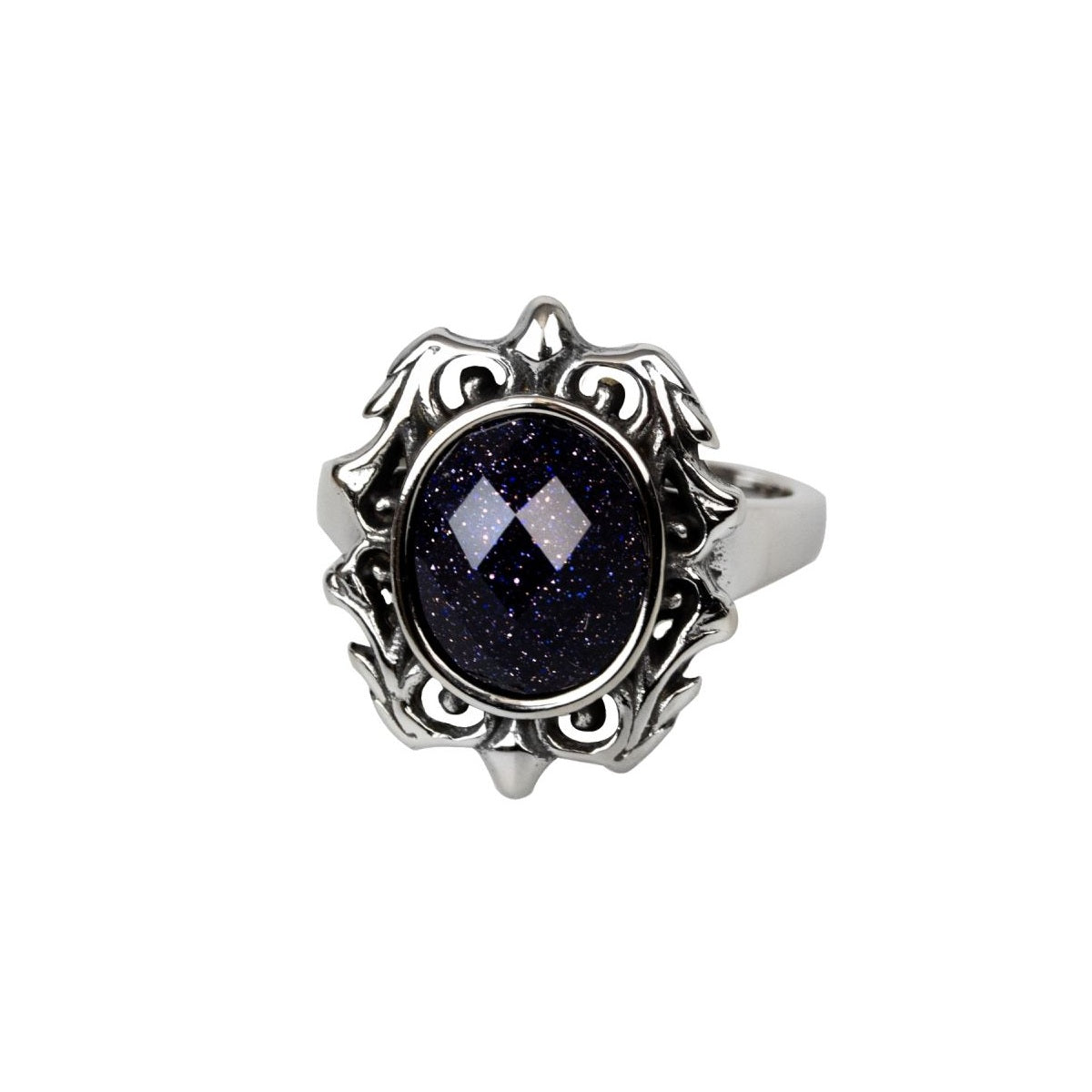 Discover the beauty of the universe with our Blue Stone Ring Galaxy. Made with stainless steel and a dark blue stone with silver flecks, this ring is a unique piece that will add a touch of celestial charm to your style.