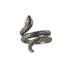 Big snake ring with zirconia, Width: approx. 2.7 cm, Material: stainless steel with zirconia.