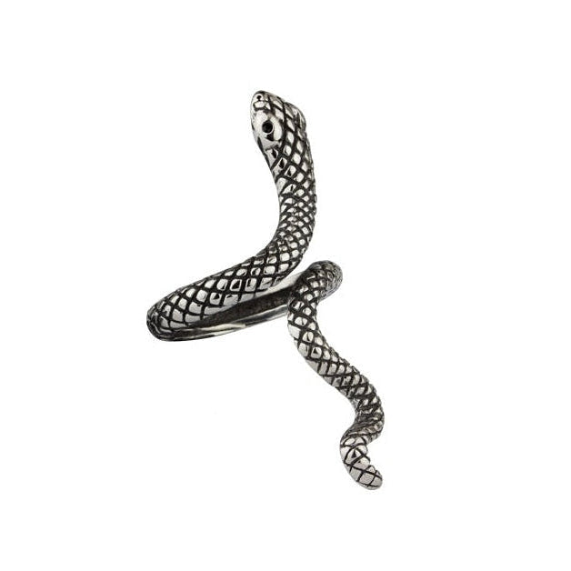 Snake ring with zirconia, Width: approx. 4.8 cm, Material: stainless steel with zirconia.