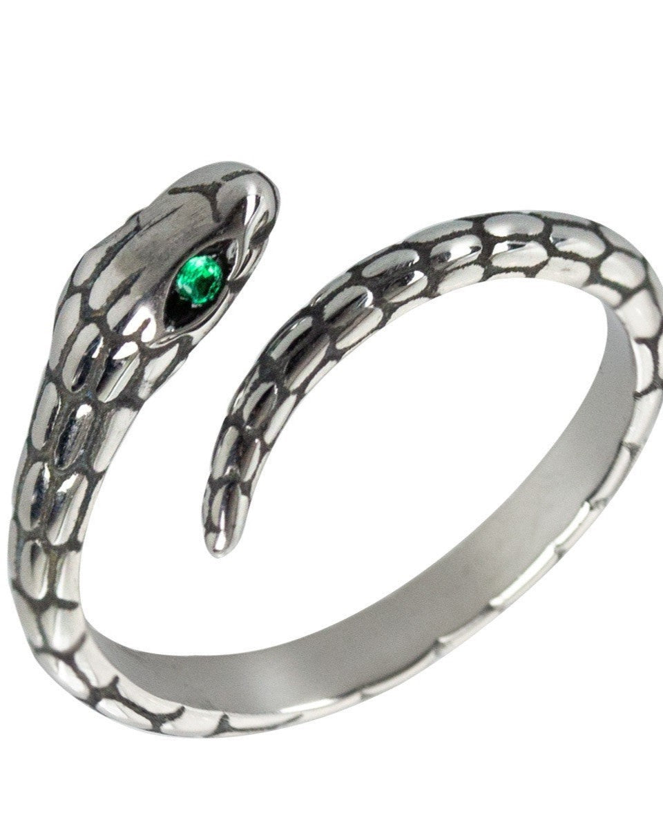 RING SNAKE WITH GREEN EYES