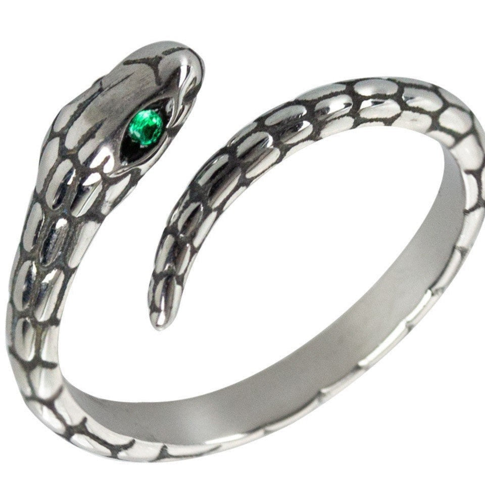 RING SNAKE WITH GREEN EYES